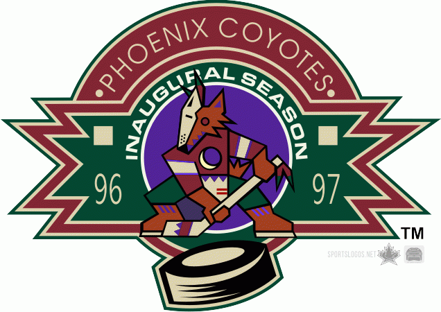 Phoenix Coyotes 1997 Anniversary Logo v3 DIY iron on transfer (heat transfer)...